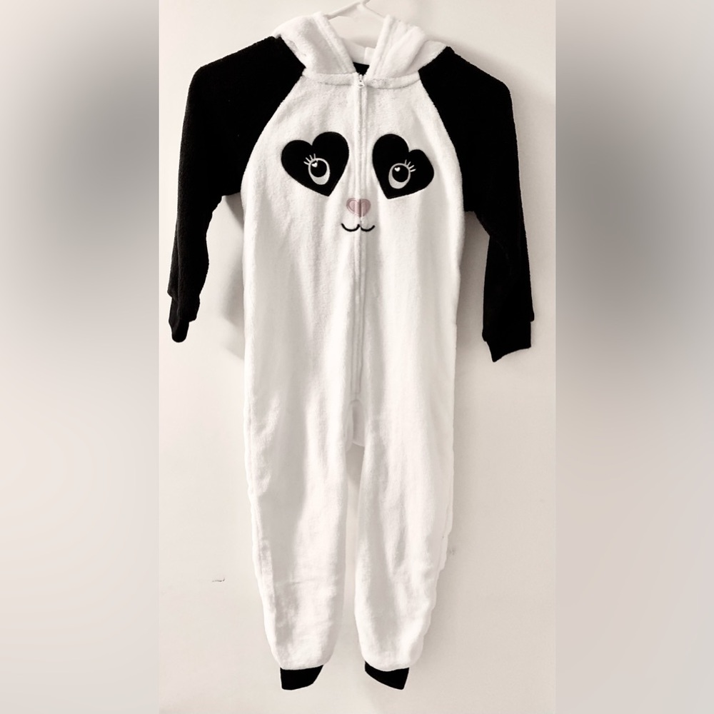 🐼 Girls' Panda Pajama Onesie with Hood & Body Zip 🐼